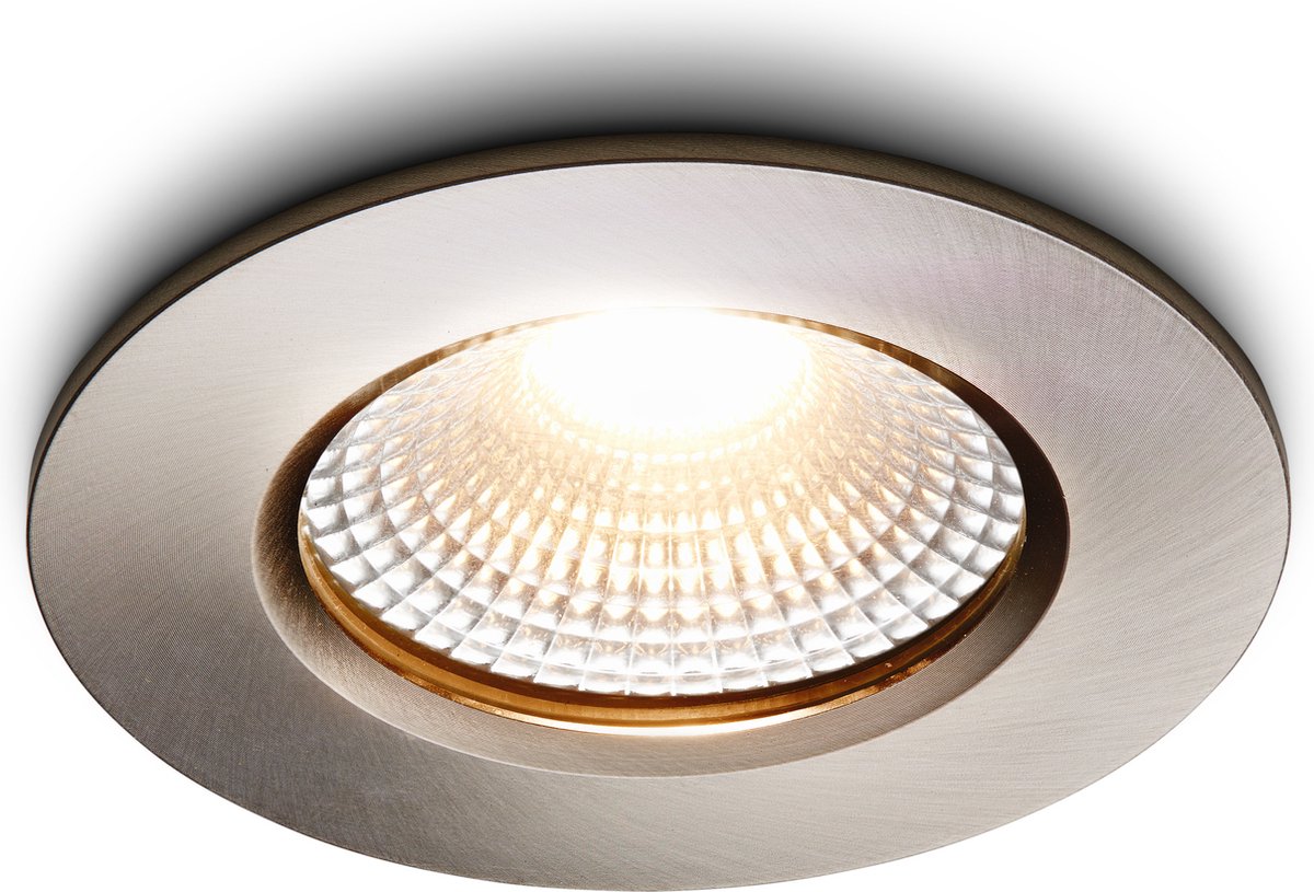 Ledisons LED inbouwspot Udis set 6 stuks RVS dimbaar Ø82 mm 3000K (warm-wit) 270 lumen 3 Watt IP65