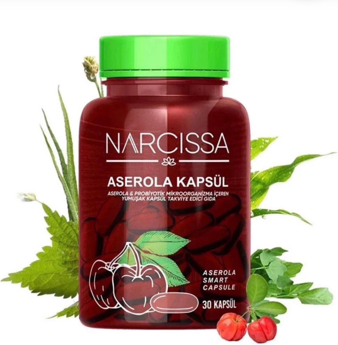Goedkoopste Narcissa Acerola - 30 Capsule/Softgel en Detox met probiotische micro-organismen, Superfood, Snel Afslanken