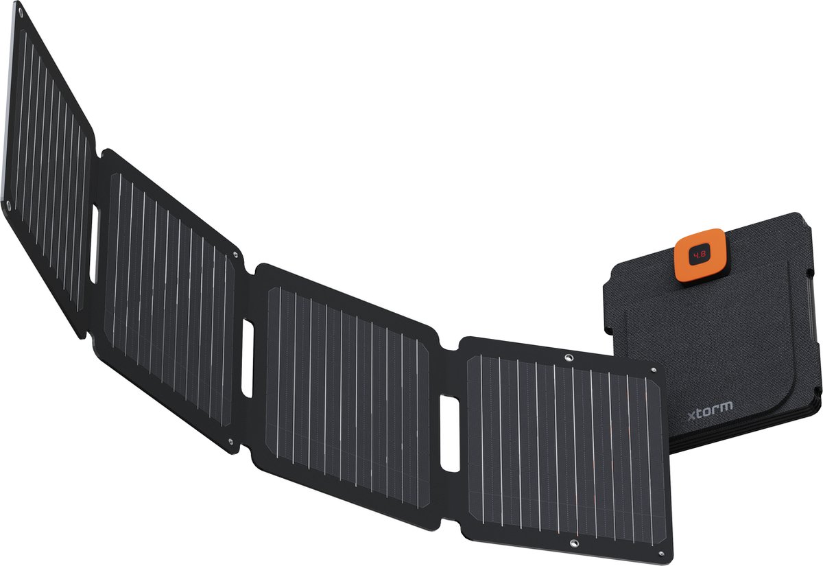 Xtorm Draagbaar Zonnepaneel Opvouwbaar – 28W Solar Panel – SolarBooster – Outdoor / Kamperen – Zonne-energie – Flexibel – Monokristallijn Zonnepaneel – EFTE - Zwart - Xtorm