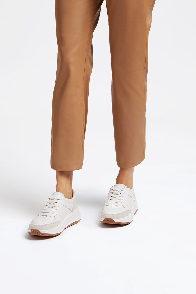 FitFlop F-Mode Suede/Leren Sneakers WIT - Maat 36