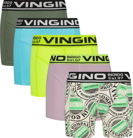Vingino Boxer-B-SO241 Colors 5 pack Jongens Onderbroek - Multicolor Yellow - Maat XXL
