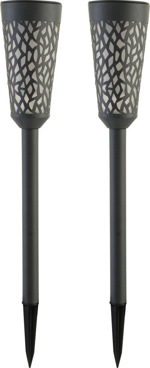 Luxform - 2x Solar Tuinfakkel - Swansea - LED - met Vlameffect - Werkend op zonne-energie - Set van 2 stuks