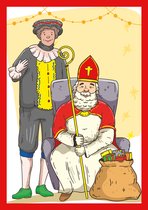 Set de 4 cartes identiques Sinterklaas, Sinterklaas, Fête de Sinterklaas, Carte de vœux, Carte postale - Leuke Post