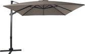 AXI Apollo Premium Zweefparasol 300x300 cm Antraciet/taupe – Gepoedercoat aluminium frame met kruisvoet – 360° Draaibaar - Kantelbaar – UV werend doek