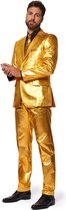 OppoSuits Groovy Gold - Heren Carnaval Kostuum - Glimmend - Goud - Maat EU 46