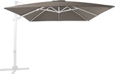 AXI Apollo Premium Zweefparasol 300x300 cm Wit/taupe – Gepoedercoat aluminium frame met kruisvoet – 360° Draaibaar - Kantelbaar – UV werend doek
