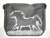 City bag schoudertas vinyl GROOT met rennend paard