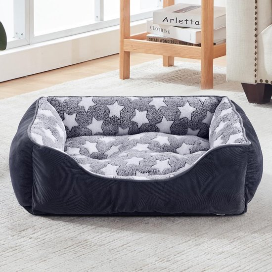 JOYELF Hondenbed Wasbaar Kalmeerbaar Bed & Sofa, Schattig Pluche Bed voor Medium Hond en Kat - Medium Rechthoek