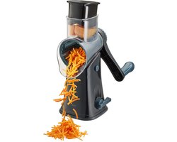 GEFU CLICK Trommelrasp – 5 Verwisselbare Trommels – Groente-, Kaas- en Notenrasp – Antislip Zuignap