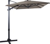 AXI Milad Premium Zweefparasol 200x300 cm Antraciet/taupe – Gepoedercoat aluminium frame met kruisvoet – 360° Draaibaar - Kantelbaar – UV werend doek