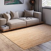 Luxiba - Natuur tapijt Nitin 60 x 40 cm - klein jute tapijt, handgemaakt in bruin, jutettapijt als tapijt of deurmat in boho-stijl