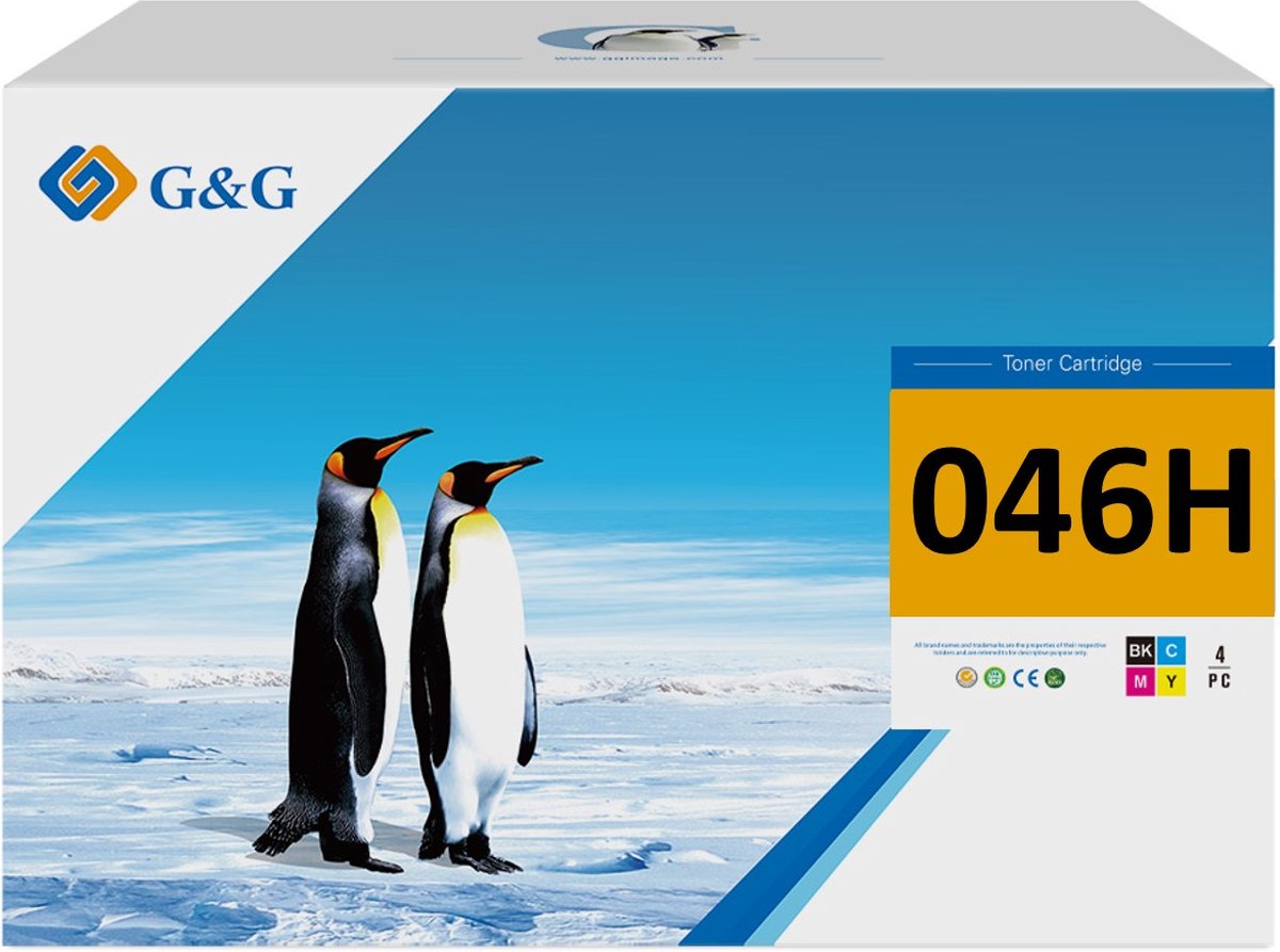G&G 046H XL Toner Geschikt voor Canon 046 046H - Multipack 4 Toners - Hoge Capaciteit