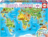 EDUCA - puzzel - 150 stuks - WERELDKAART