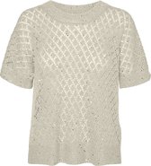 Vero Moda Trui Vmleilani Stitch Ss O-neck Pullover 10305590 Birch/w. Silver Dames Maat - L