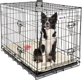 MaxxPet Hondenbench - Bench - Bench voor honden - Hondenbench Opvouwbaar - Incl. Plaid & drinkbakje - 107 x 71 x 76 cm