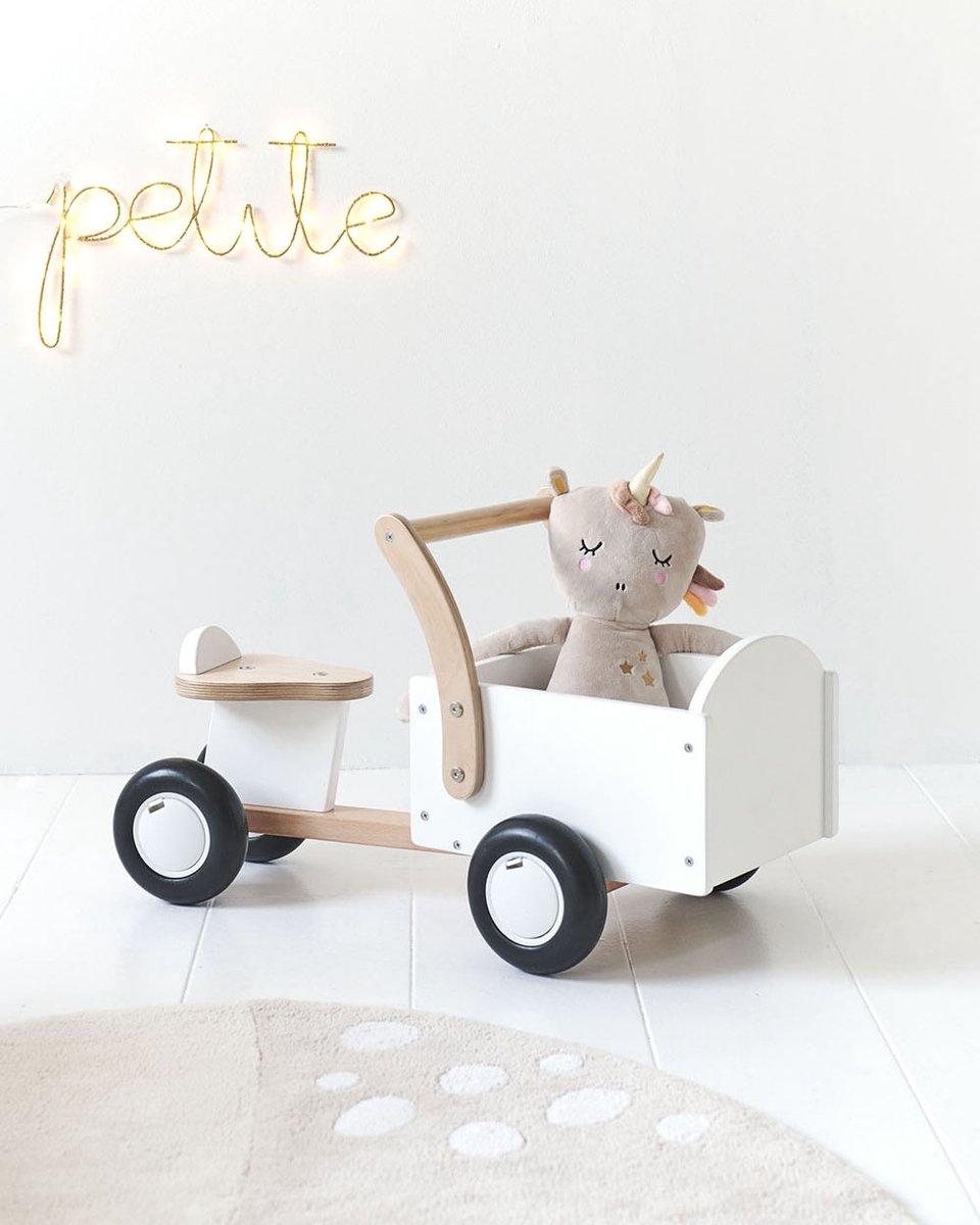 Petite Amélie ® Loopfiets - Loopbakfiets - Kinderfiets - Houten - Vanaf 1 jaar - Stimuleert motoriek & balans - Wit thumbnail 2