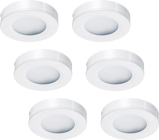 Ledisons LED-opbouwspot Adria set 6 stuks wit dimbaar - Ø69 mm - 3 jaar garantie - 2700K (extra warm-wit) - 190 lumen - 3 Watt - IP44