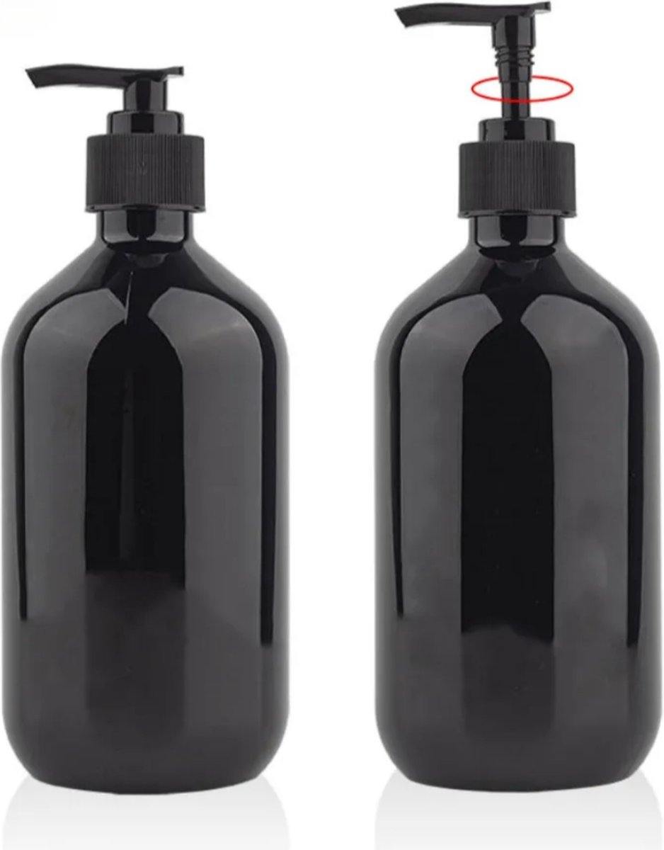 Minkissy 3 stuks 500 ml grote pompfles plastic flessen met pomp lege plastic flessen voor huisdieren om handen te wassen lotions shampoo conditioner (blauw en grijs