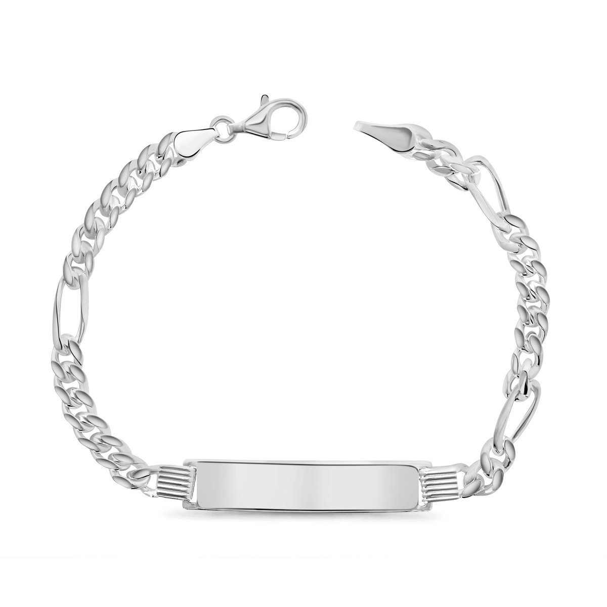 Juwelier Emo - Graveerarmband Gourmette schakel plaat 7 mm - 20 cm - Zilver 925