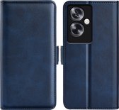 OnePlus 12 Hoesje - MobyDefend Luxe Wallet Book Case (Sluiting Zijkant) - Blauw - GSM Hoesje - Telefoonhoesje Geschikt Voor OnePlus 12