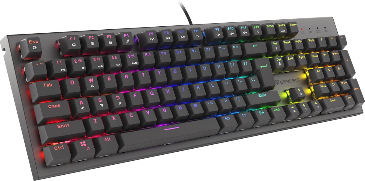 GENESIS Thor 303 toetsenbord Gamen USB QWERTY Amerikaans Engels Zwart
