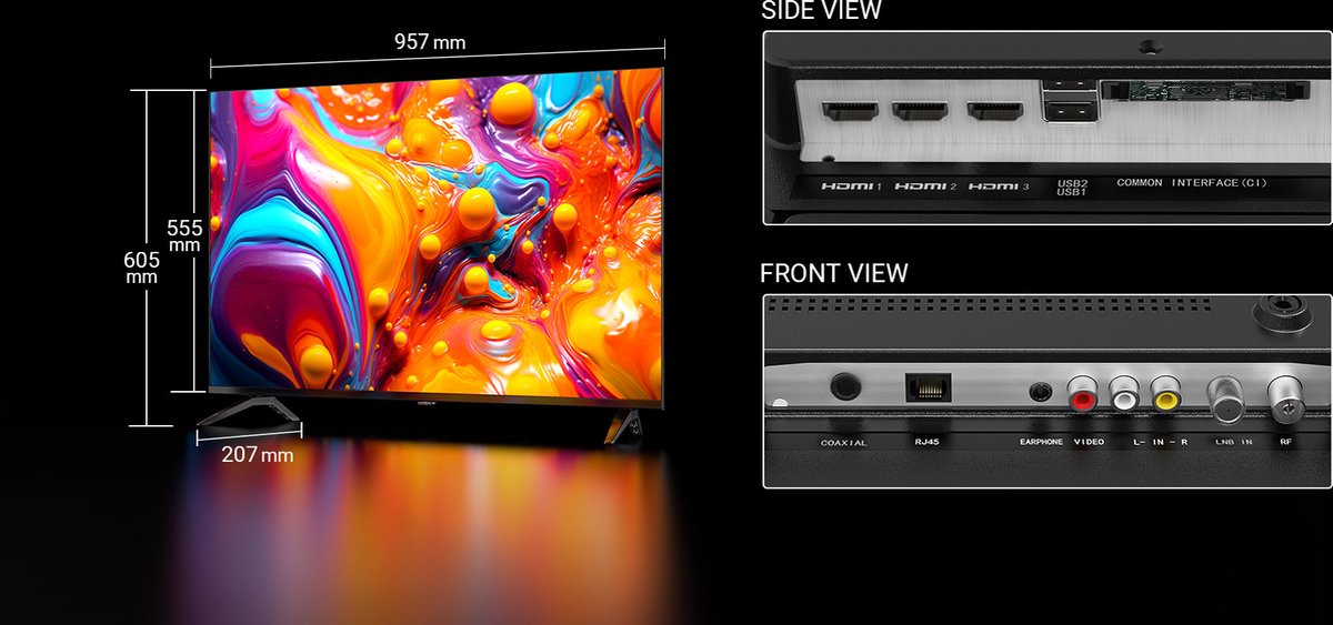 Google Smart TV | TeeView 43 inch QLED TV, 4K Ultra HD Google TV | 3xHDMI 2x USB | Ci+ | Triple Tuner DVB-T/T2/S/S2/C | Frameless Design | in Eindhoven geassembleerd | TV43QQG-EU thumbnail 4
