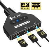 Switch HDMI Siltcon - 3 entrées 1 sortie - Plug & Play - Dolby / 3D - Qualité Premium - Câble HDMI inclus - 4K@60hz
