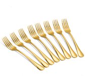 Alheco set van 8 tafelvorken - RVS vorken - 20.3cm - Goud