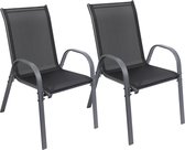 Set de 2 Chaises de jardin Albatros Kuba - Chaises de jardin empilables avec structure en métal robuste et capacité de charge élevée - Chaises empilables confortables également comme chaises de terrasse ou de balcon