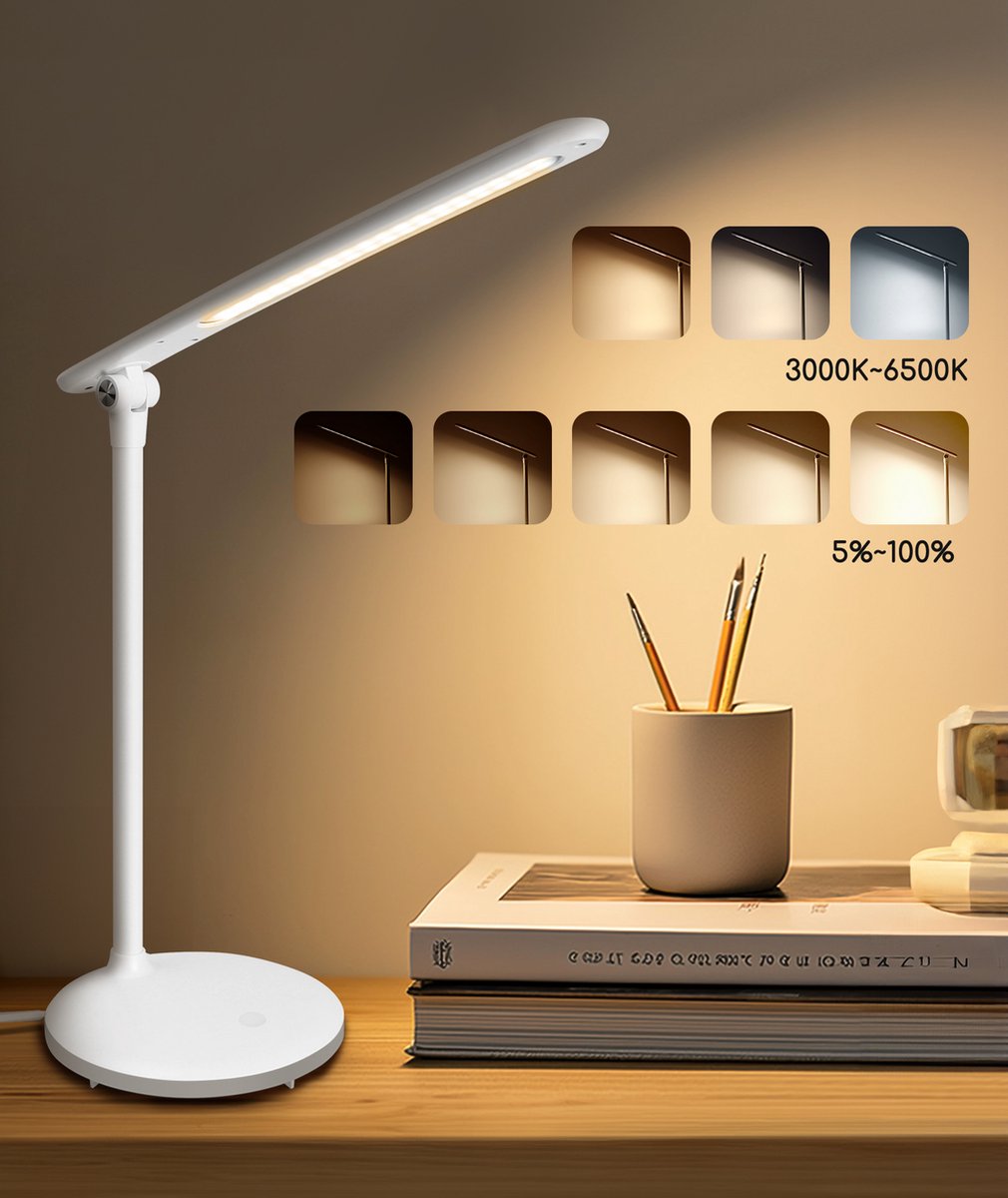 Aigostar LED Desk Lamp, Eye-Friendly Table