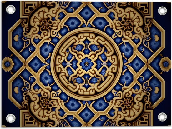 Tuinposter – Mandala - Figuren - Vormpjes - 40x30 cm Foto op Tuinposter (wanddecoratie voor buiten en binnen)