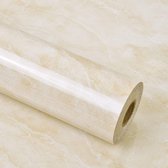 Film de marbre autocollant 60 x 300 cm beige PVC film de marbre autocollants pour meubles film DIY résistant à l'huile imperméable film décoratif pour la maison, la cuisine et le salon