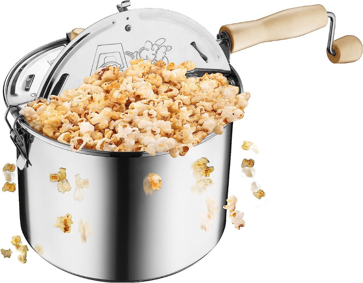 Originele Roestvrijstalen Kacheltop Waterkoker - Popcornmachine - Zilver