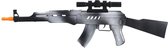 Verkleed speelgoed Politie/soldaten geweer - machinegeweer - zwart/wit - plastic - 69 cm