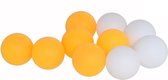 Tafeltennisballen setje - 10x balletjes - kunststof - geel/wit - pingpong