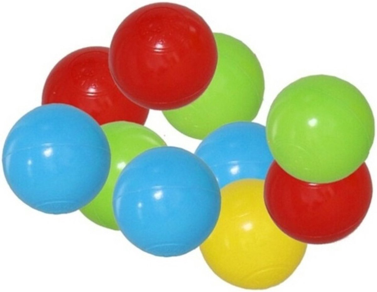 Kunststof ballenbak ballen - felle vrolijke kleuren - 10x stuks - ca 8.50 cm - Gerimport