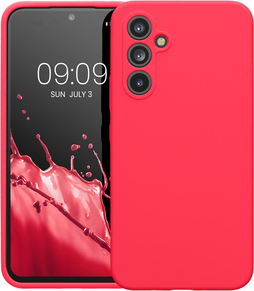 Casemania Hoesje Geschikt voor Samsung Galaxy A25 - Roze - Liquid Siliconen Back Cover