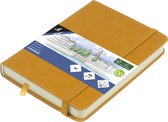 Kangaro schetsboek - A6 - okergeel - PU hardcover - met elastiek en lint - K-861211
