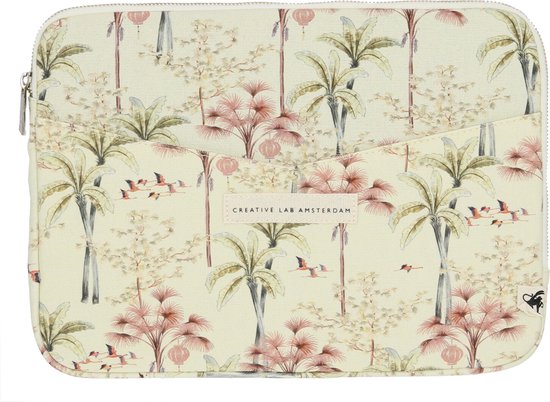 Creative Lab Amsterdam stationery - Laptophoes - Oriental Flamingo Flight design - 13 inch formaat