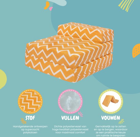Opvouwbare Kinder Matras – Logeermatras Kinderen – Vouwmatras – Zetelbed Kinder – Slaapbank – Logeerbed – Kindermatras