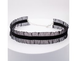 Stoffen Choker Zwart - Gothic Ketting voor Dames - Pax Amare