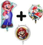 Super Mario folieballonnen pakket 3 stuks - Kart - MarioStaand - Zilver - Feest - Versiering - Stoer - Themafeest