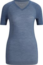FALKE T-shirt femme Wool- Tech Light - chemise thermique - bleu (capitaine) - Taille: XS
