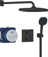 GROHE QuickFix Precision inbouw douchesysteem - Vierkant opbouwdeel - Matte Black