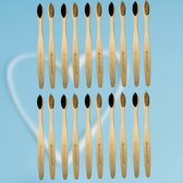 20 Brosses à dents en Bamboe durable - Conception de brosse Uniek - 100 % Eco- Grijs