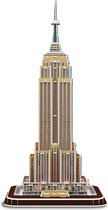 Ainy - 3D puzzel Empire State Building New York America: Miniatuur bouwpakket / speelgoed knutselpakket - hobby puzzels gebouwen en creatief modelbouw voor kinderen & volwassenen | 47 stukjes - 16.8x13x35cm | Vaderdag cadeau