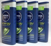 NIVEA Men - Energy - Douchegel - 250 ml - Voordeel Set 4 Stuks
