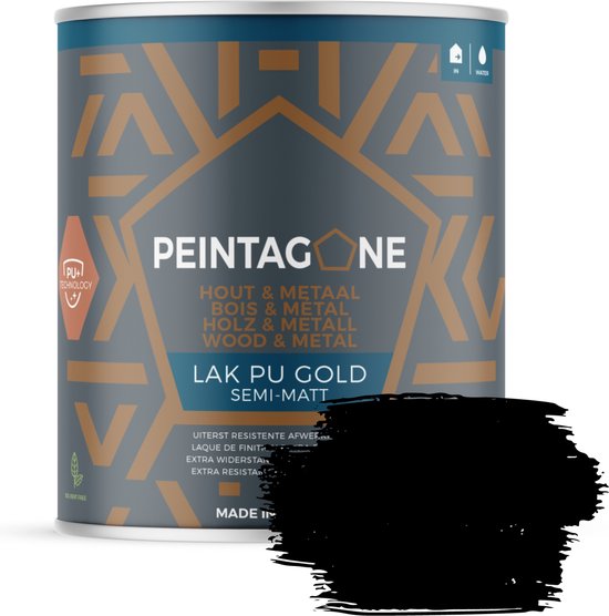 Peintagone - Lak PU Gold Semi-Mat - 0,5Liter - RAL9005