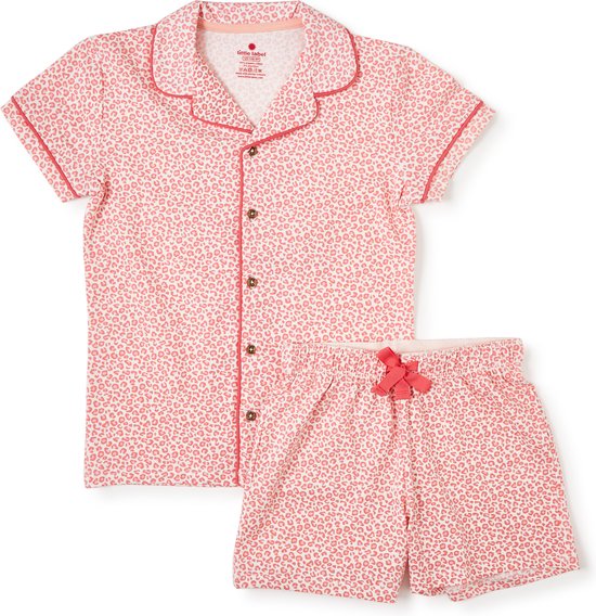 Little Label - Pyjama d'été classique - Léopard rose - Coton bio - 16Y/170-176