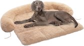 One stop shop - Luxe Hondenmat Extra Comfy - Hondenmand Donut - Hondenbed - Hondendeken Bank - 115 x 95 cm - Dierenkussen voor hond of kat - Beige